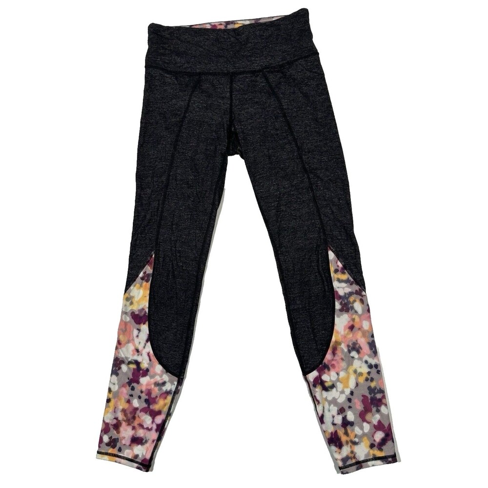 Athleta Leggings Heathered‎ Black with Multicolored Accents Size Small